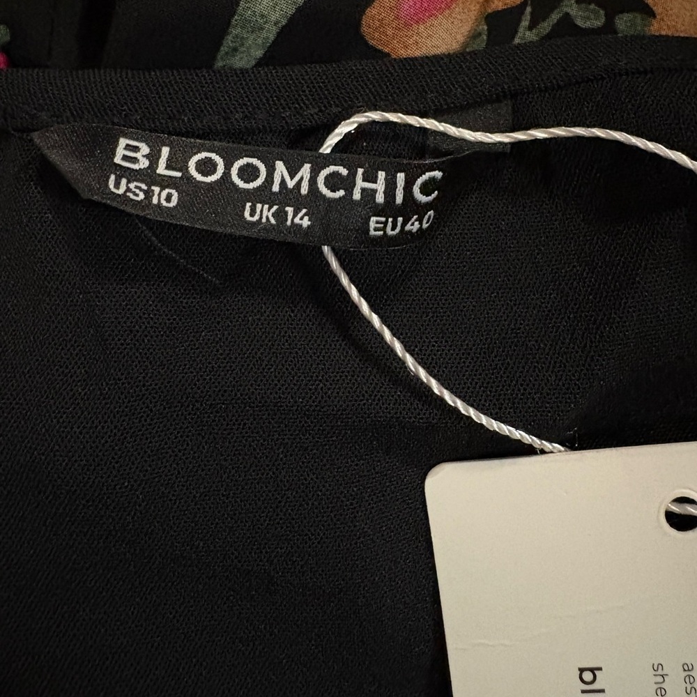 Bloomchic Everywhere Black Floral Sleeveless Midi Dress Size 10 NWT - Picture 3 of 5